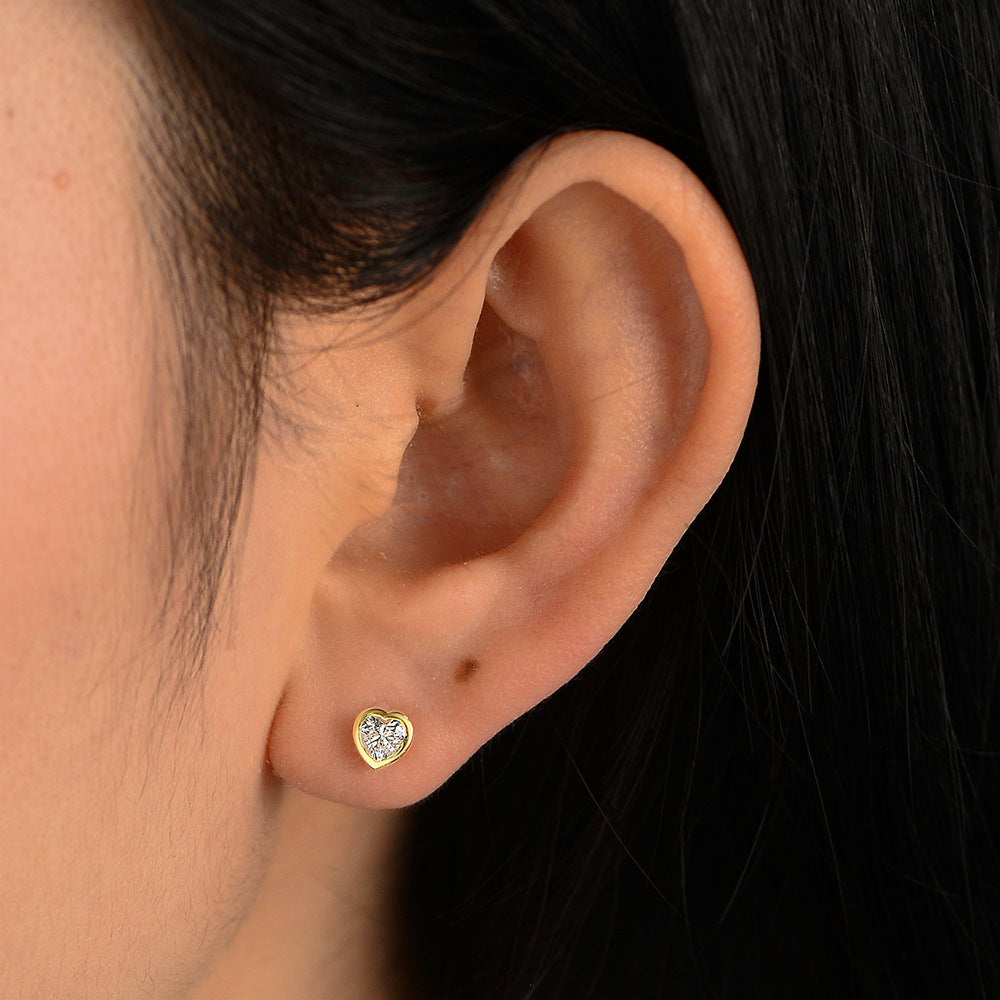 Planderful S925 Sterling Silver Zircon Stud Earrings For Women Minimalist Elegant High End