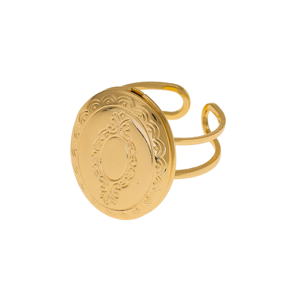 Retro Oval Photo Box Ring for Couples by Planderful