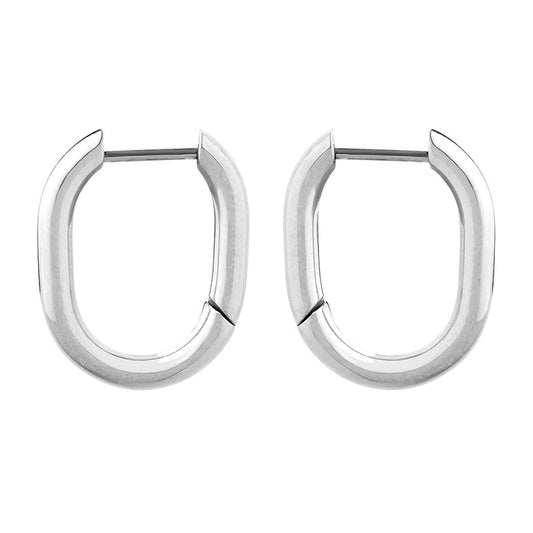 Golden U-Shaped Geometric Earrings - Retro European American Style