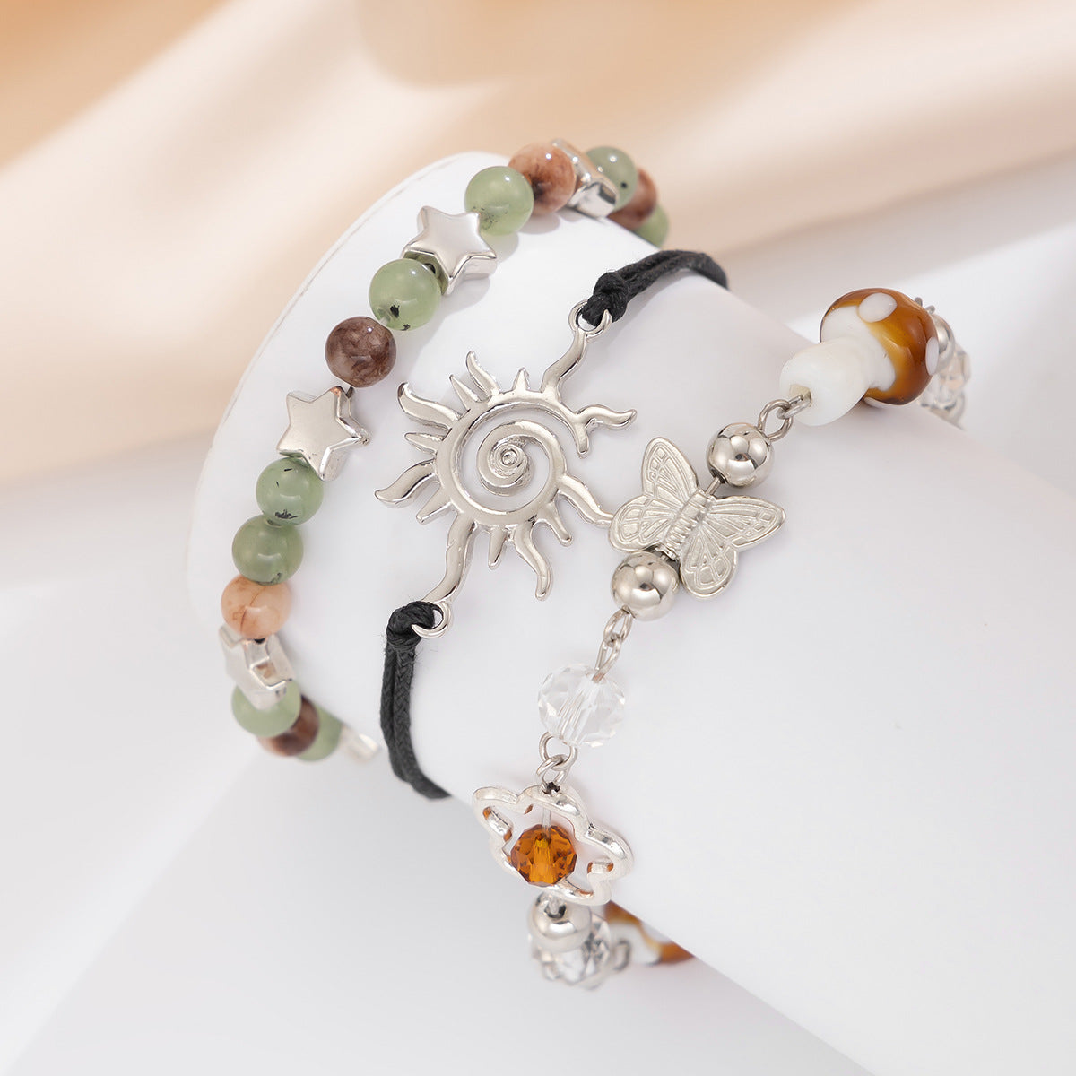 Planderful Vienna Verve Beaded Bracelet for Women European Ethnic Wind Sun Butterfly Design