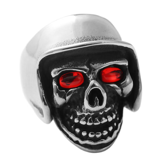 Titanium Steel Skull Ring for Men - Retro Punk Style Dominant Design in Stainless Steel