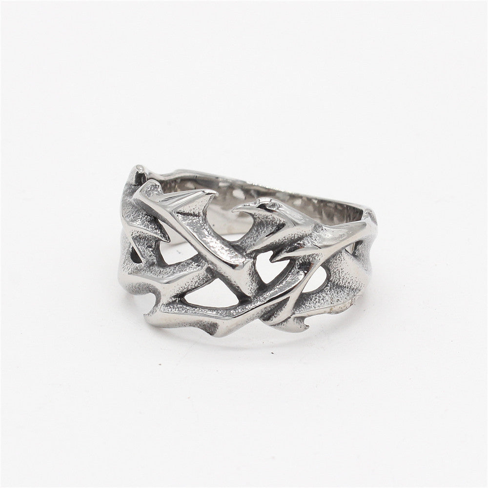 Planderful Dragon Ring Titanium Steel Unisex Gothic Flame Statement Jewelry For Men Women