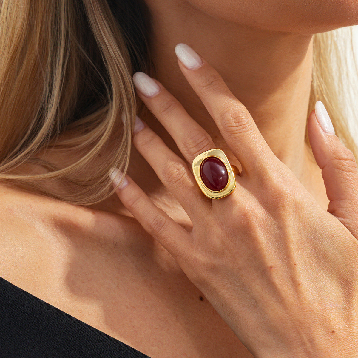 Geometric Resin Ring Open Irregular Square Design Vienna Verve By Planderful Collection For Fashion Forward Women
