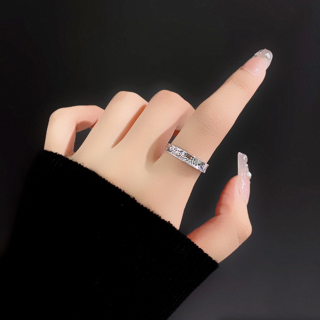 S925 Sterling Silver Lucky Cat Ring — Adjustable