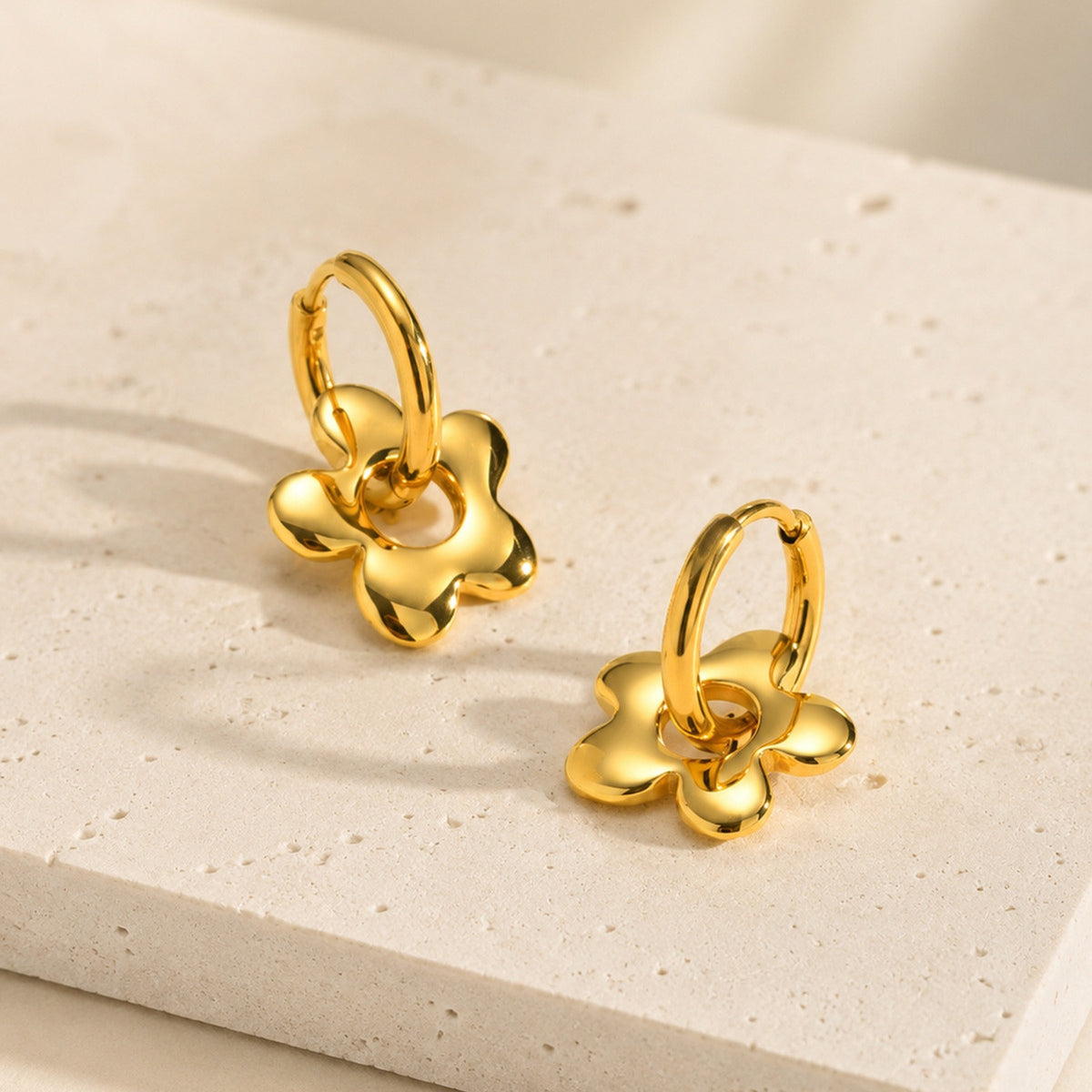 Stainless Steel Floral Earrings