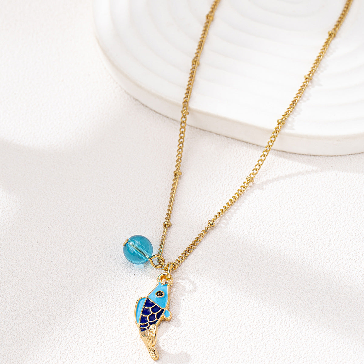 Planderful Vienna Verve Koi Pendant Necklace – Stylish Marine Life Design