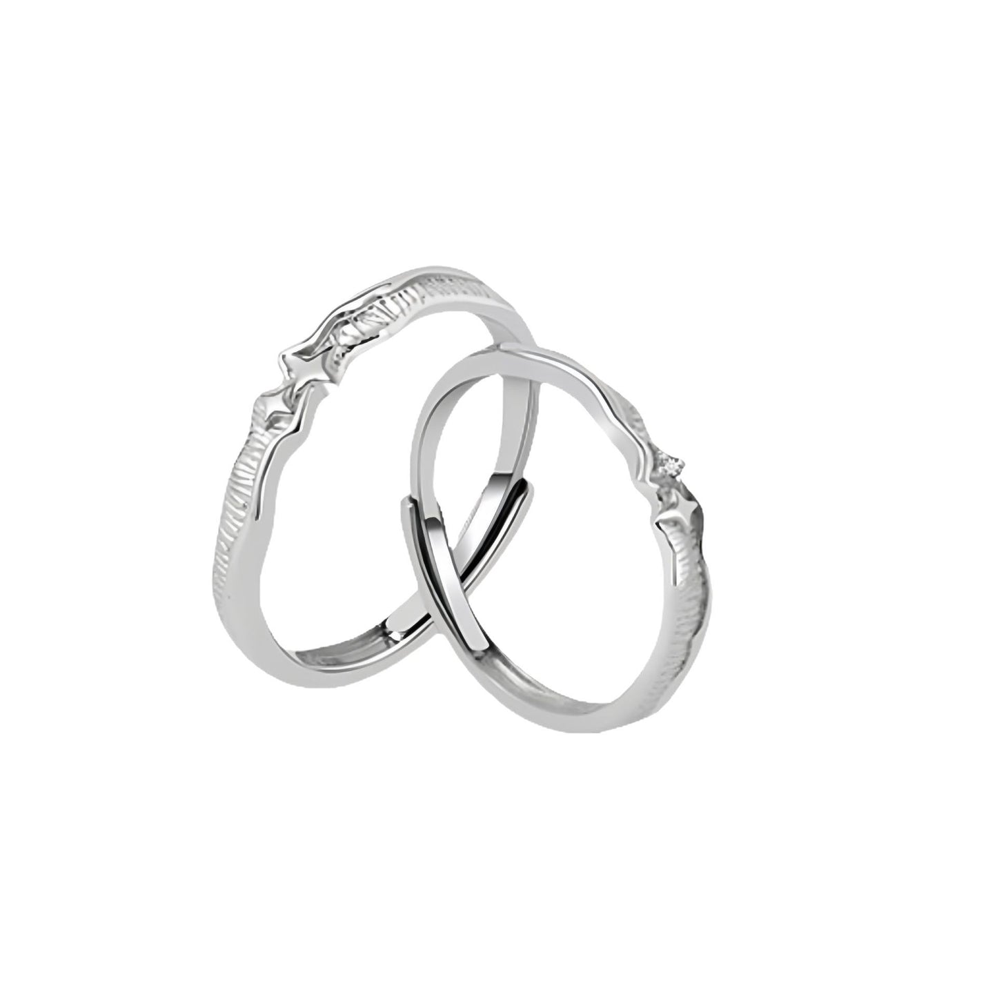 Starlight 925 Sterling Silver Couple Ring For Couples Gift