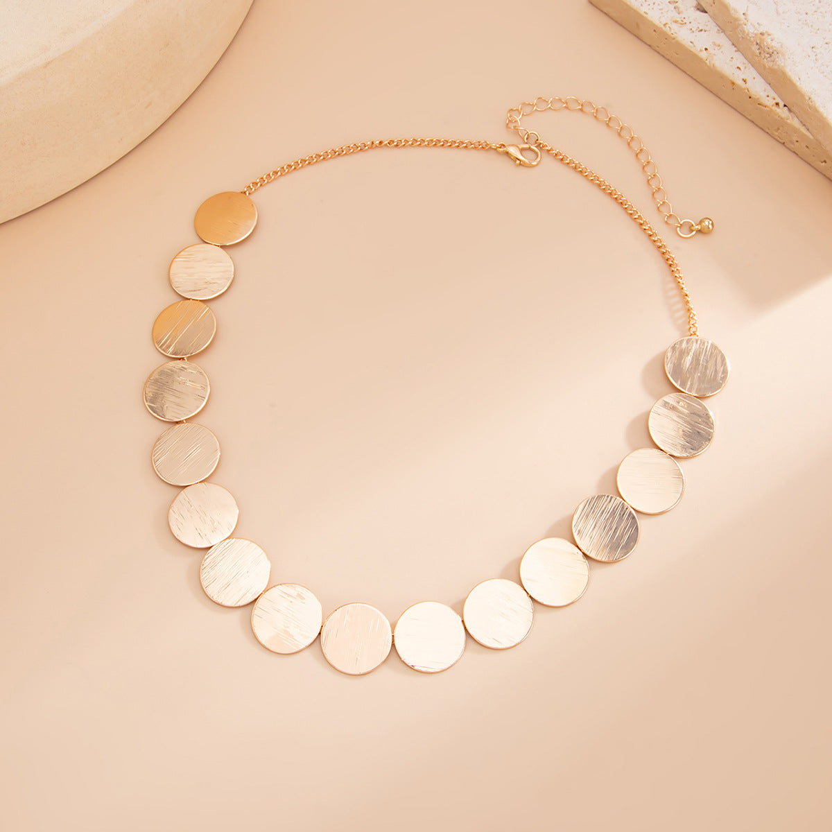 Geometric Coin Disc Necklace