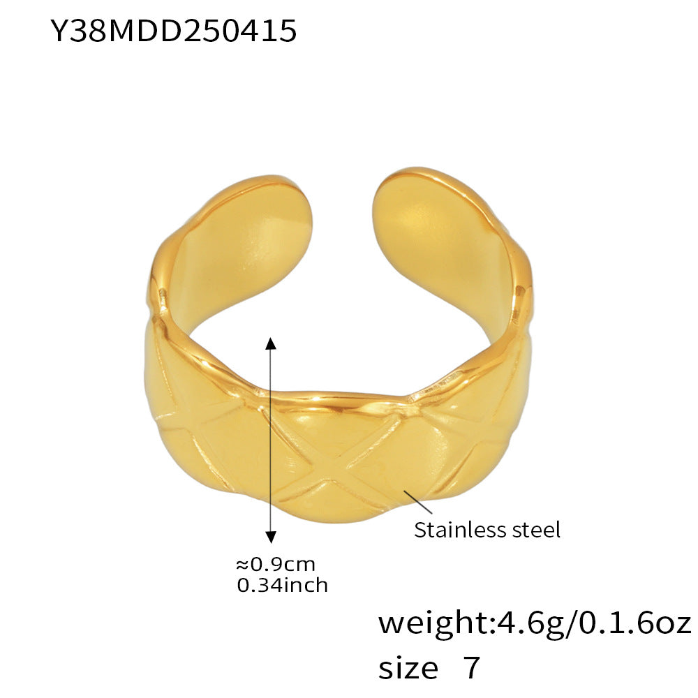 Planderful Open Ring Stainless Steel Ring Unisex Colorfast