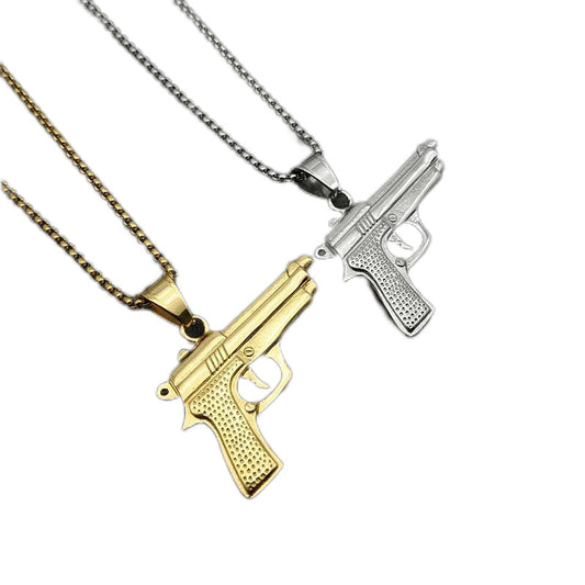 Steel Pendant - Statement Hip Hop Punk Style By Planderful Everyday Genie Collection