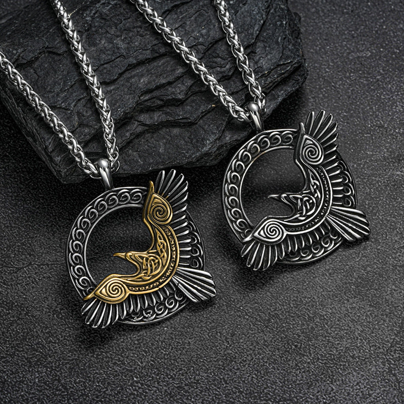 Planderful Everyday Genie Nordic Viking Eagle Durable Titanium Steel Pendant For Men Necklace