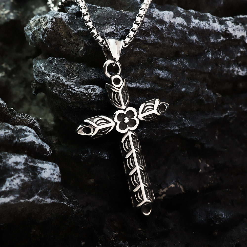 European and American Jewelry Titanium Steel Viking Cross Pendant