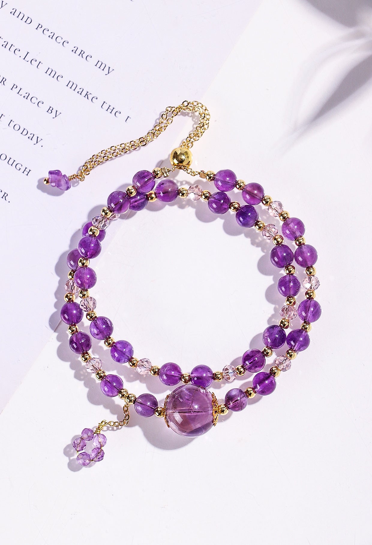 Planderful Fortune's Favor Bracelet – Elegant Amethyst Beaded Design