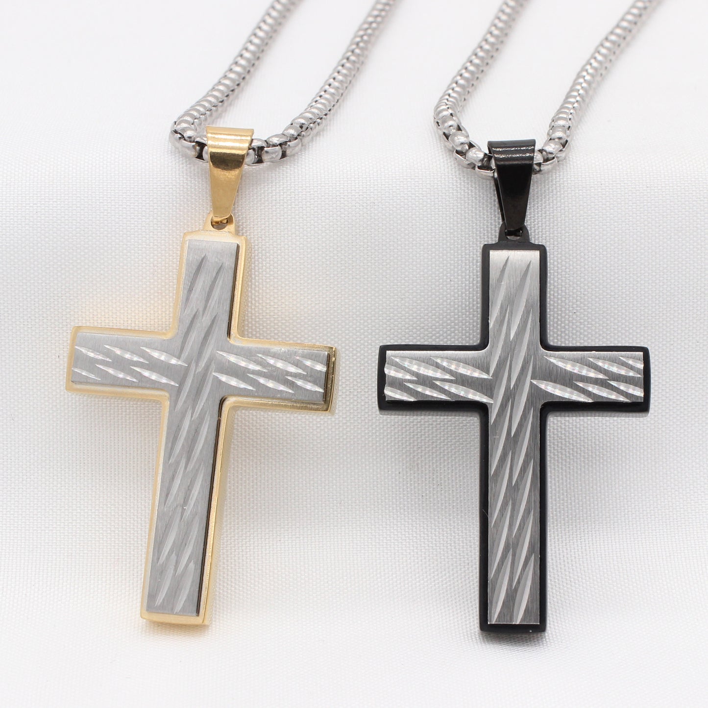 European-American Retro Men's Titanium Steel Cross Pendant - Wholesale Jewelry for Foreign Trade