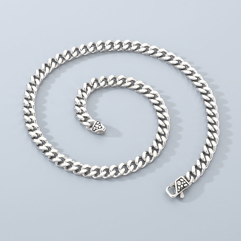 Eight Millimeter Cuban Chain Titanium Necklace For Men