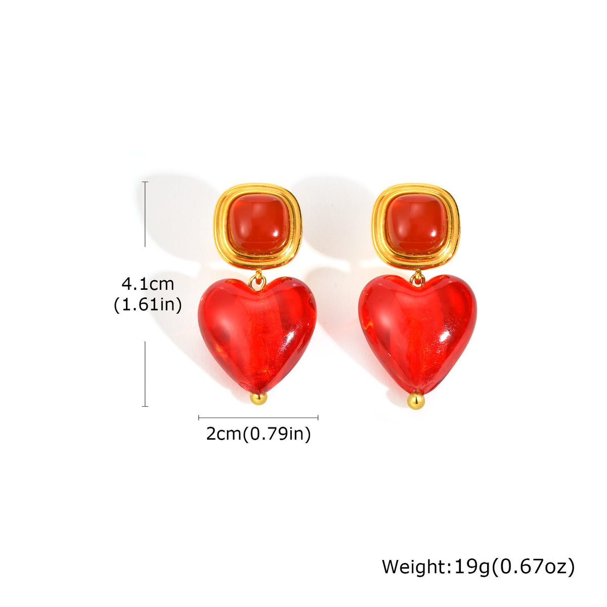 Rust Steel Retro Glazed Love Gold Expansion Love Earrings