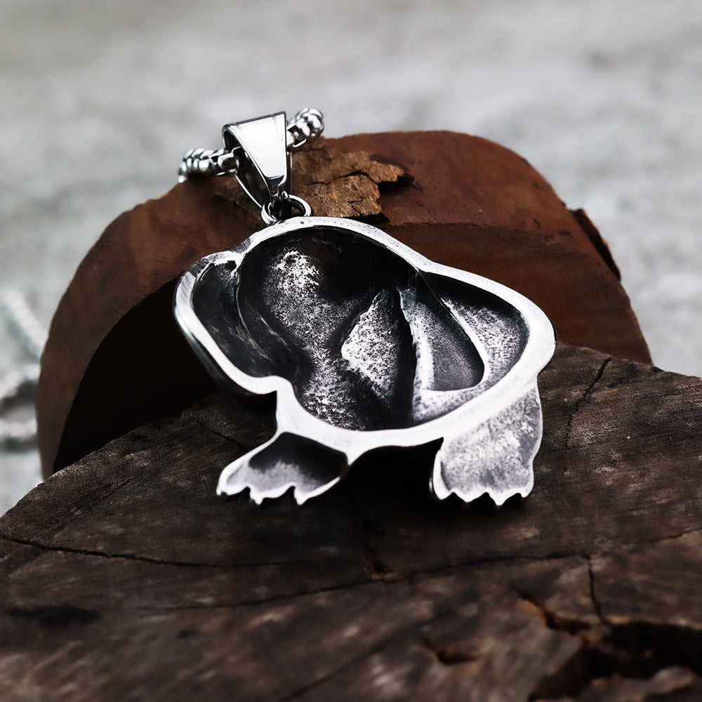 Vintage Pet Stainless Steel Men's Pendant Necklace
