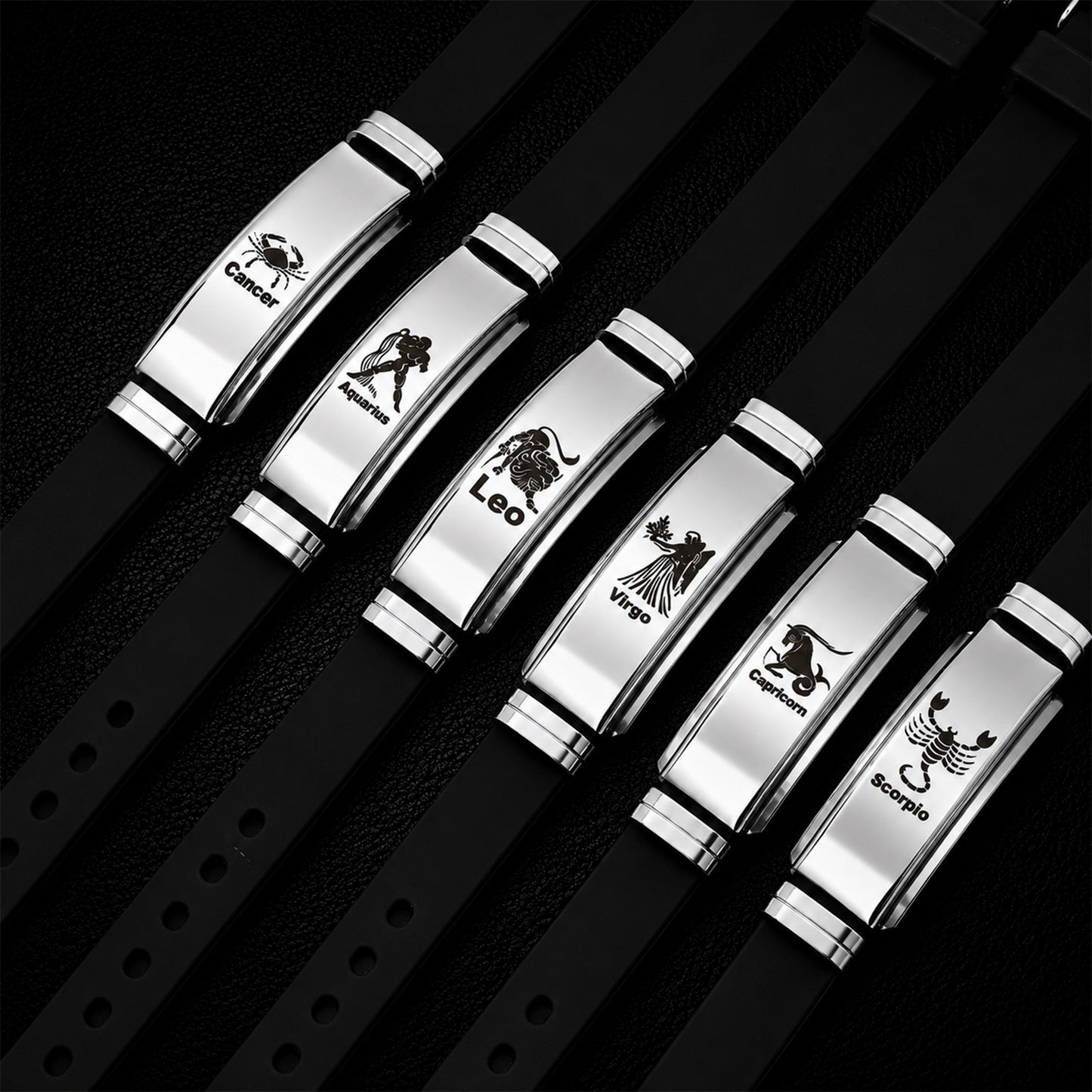 Planderful Twelve Constellations Bracelet Premium Stainless Steel Curved Design For Men Unisex Everyday Gift
