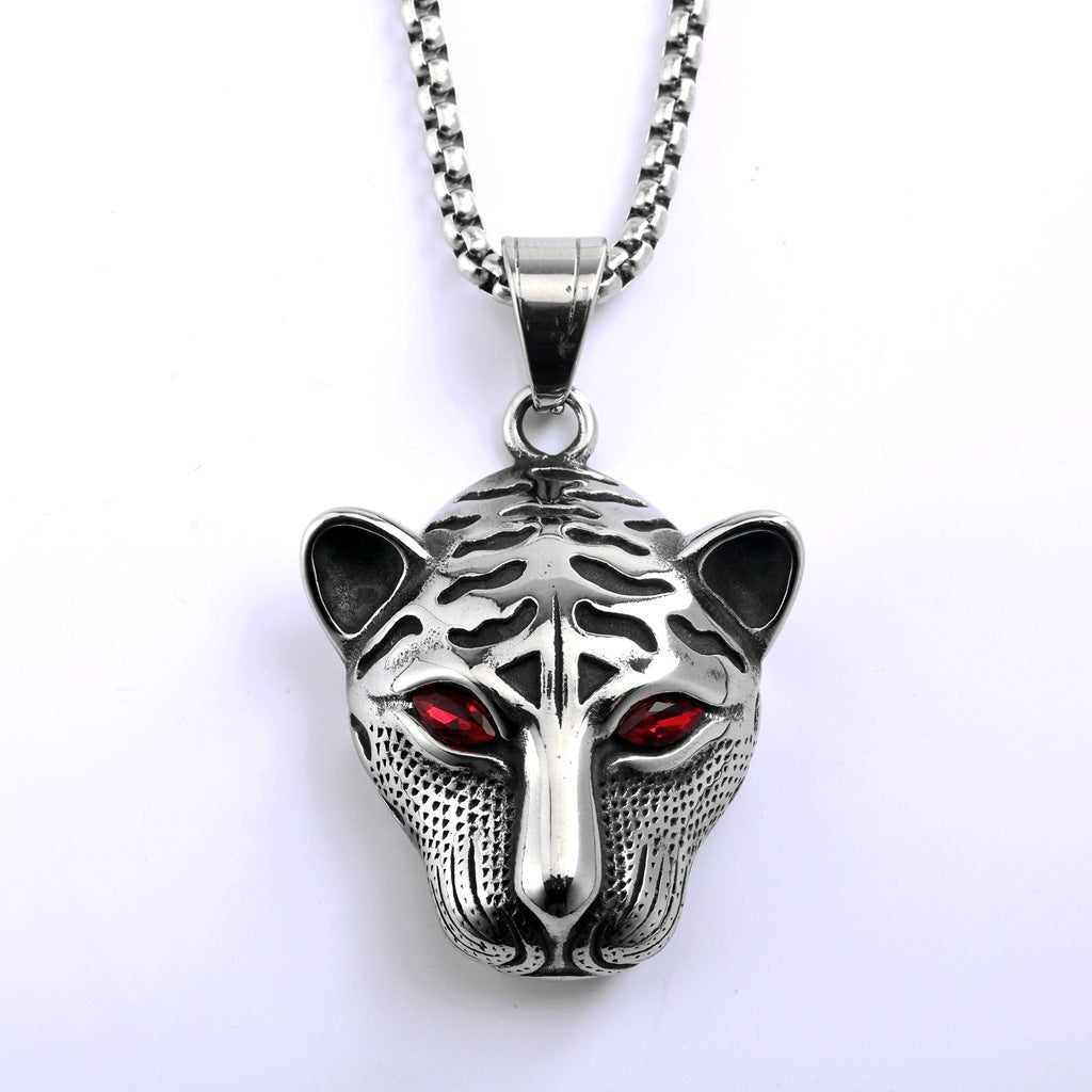 Vintage Lion Stainless Steel Pendant Necklace