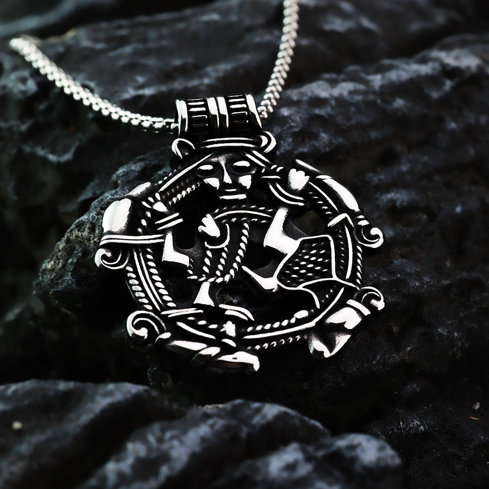 European And American Retro Stainless Steel Viking Necklace