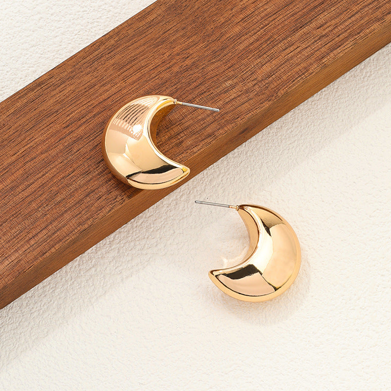 Elegant Pea Shape Metal Earrings from Vienna Verve Collection