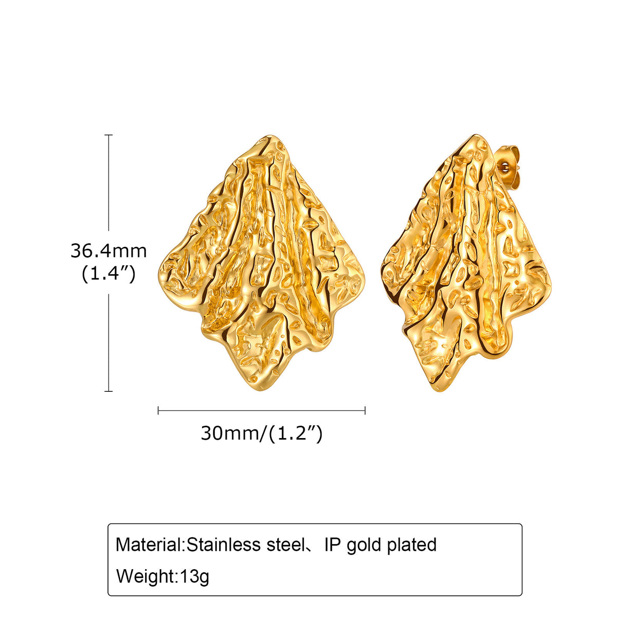 Sculptural Gold-Tone Earrings