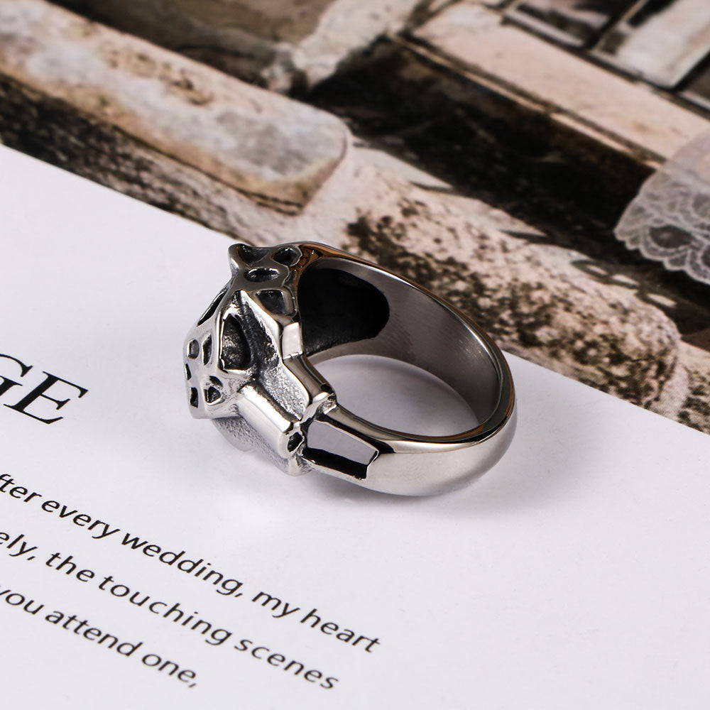 Leopard Head Mens Ring Titanium Steel Domineering Style