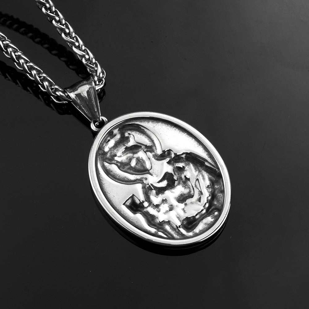 European And American Retro Men's Jewelry Stainless Steel Pendant Necklace