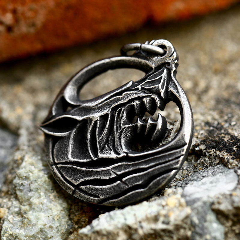 Titanium Steel Retro Wolf Head Pendant for Men - Unique Vintage Accessories