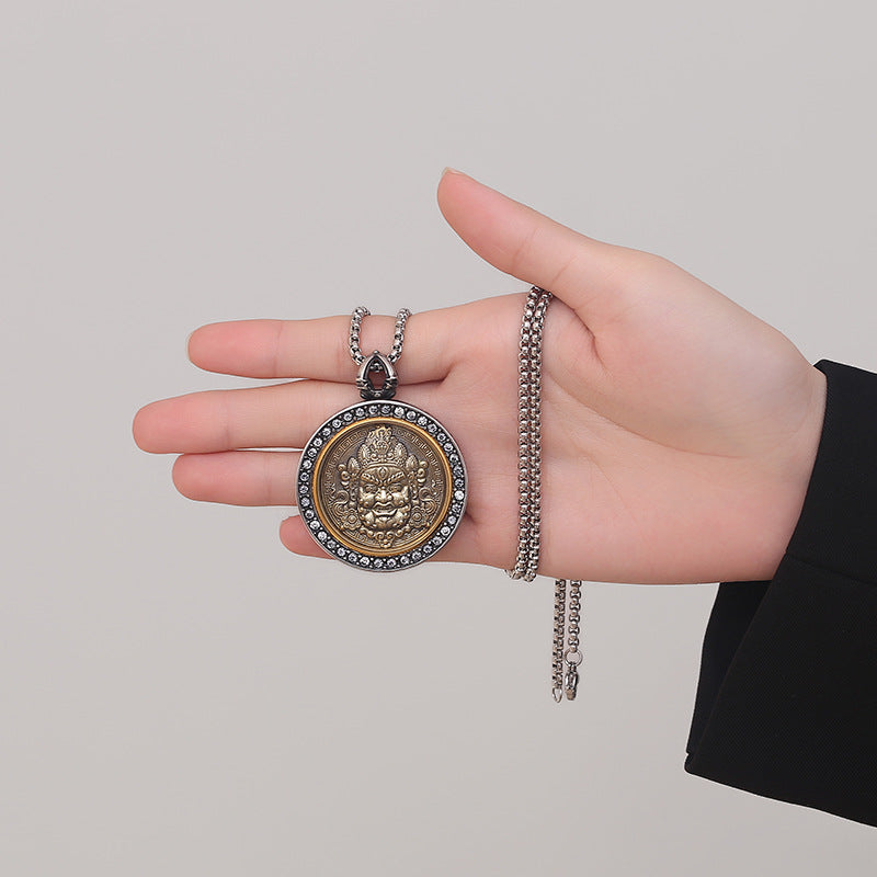 Steel Necklace – Statement Buddha Pendant