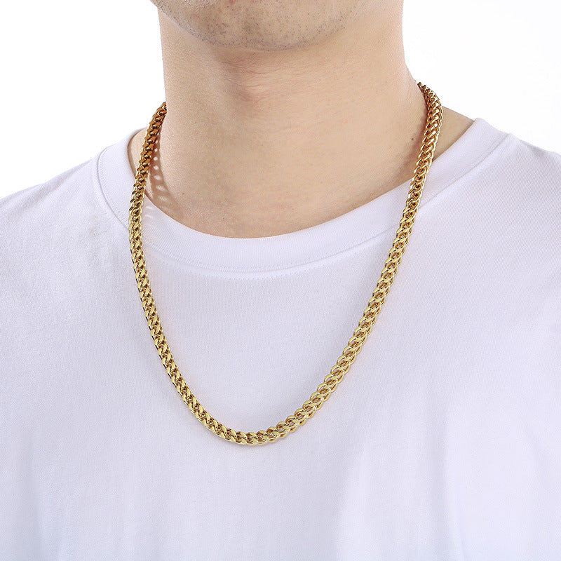 Planderful Keel Chain Necklace Unisex Gold Plated Bold