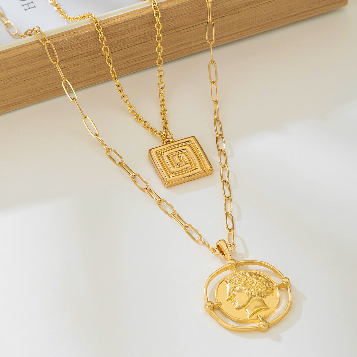 Planderful Vienna Verve Coin Pendant Necklace – Vintage Ancient Greek Goddess Design