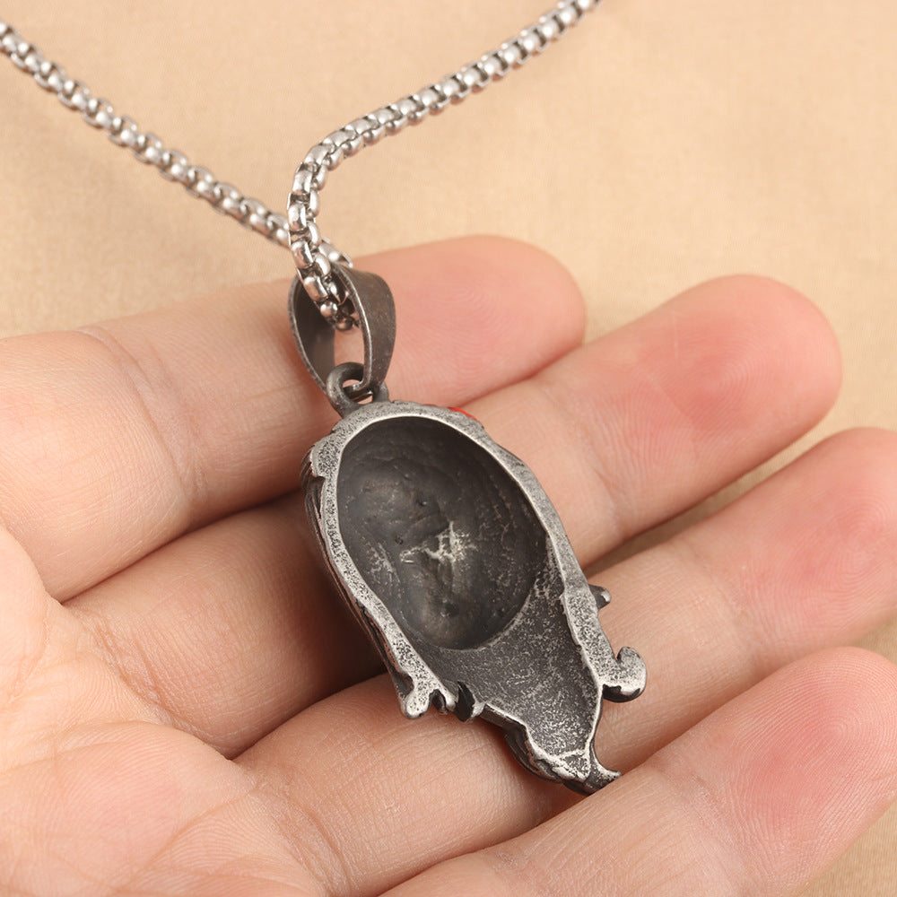 European And American Stainless Steel Skull Pendant Necklace