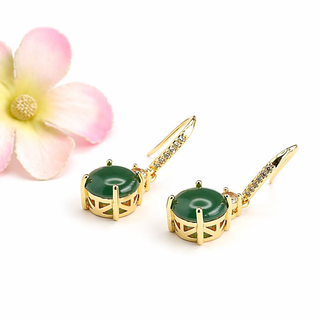 Blue-Water Jadeite Hook Earrings