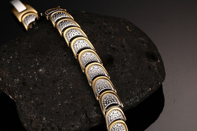 Cross-Border Jewelry Titanium Steel Gold Magnet Bracelet