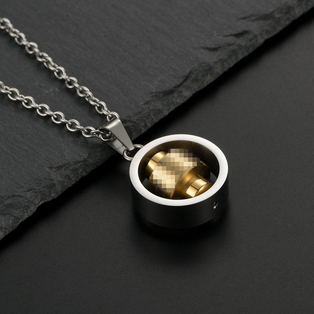 Steel Necklace – Statement Rotatable Scripture Pendant