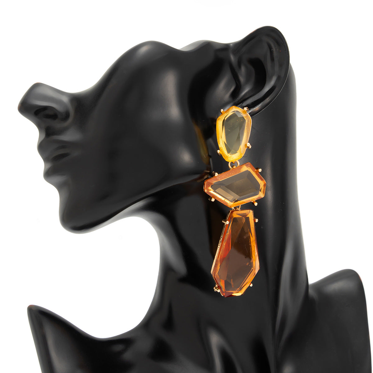 Planderful Vienna Verve Geometric Gem Fringe Earrings For Women Statement Jewelry