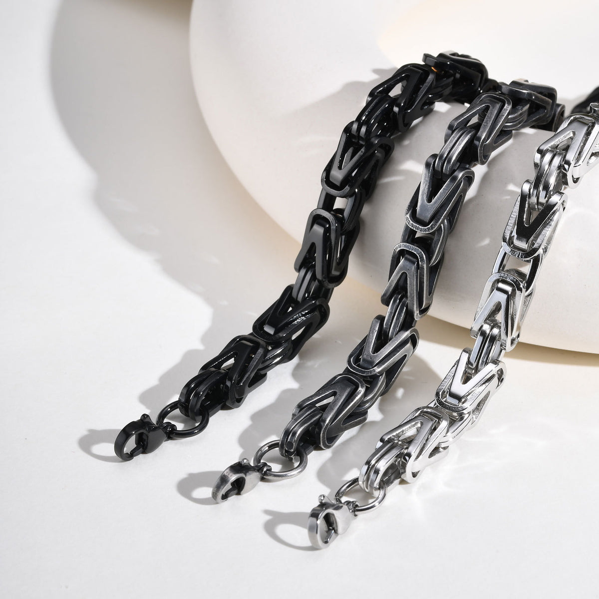 Vintage Black Stainless Steel Bracelet for Men