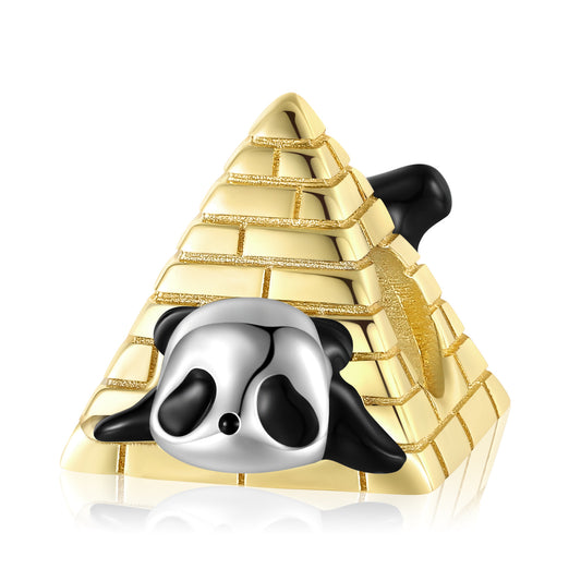 Panda Pyramid Silver Pendant