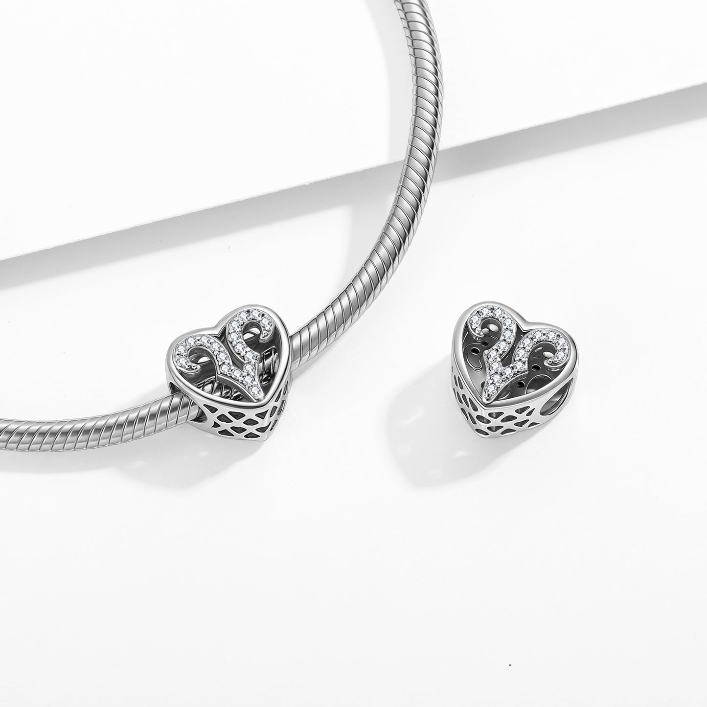 Planderful Jewelry Sterling Silver Beading Pendant With Zircon For Elegant DIY Jewelry