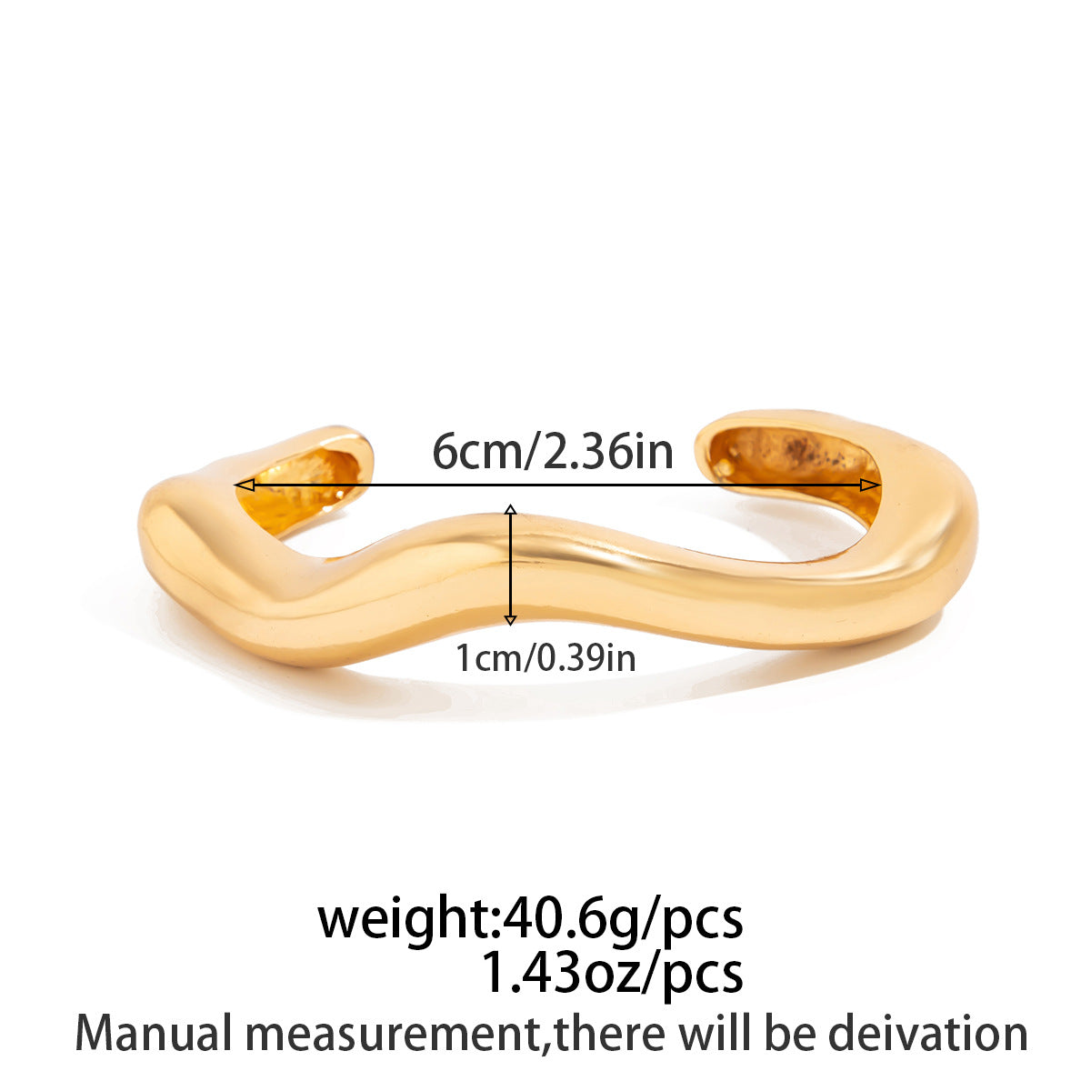 Maillard Style Retro Corrugated Open Bracelet Stacking Color Smudge Bracelet