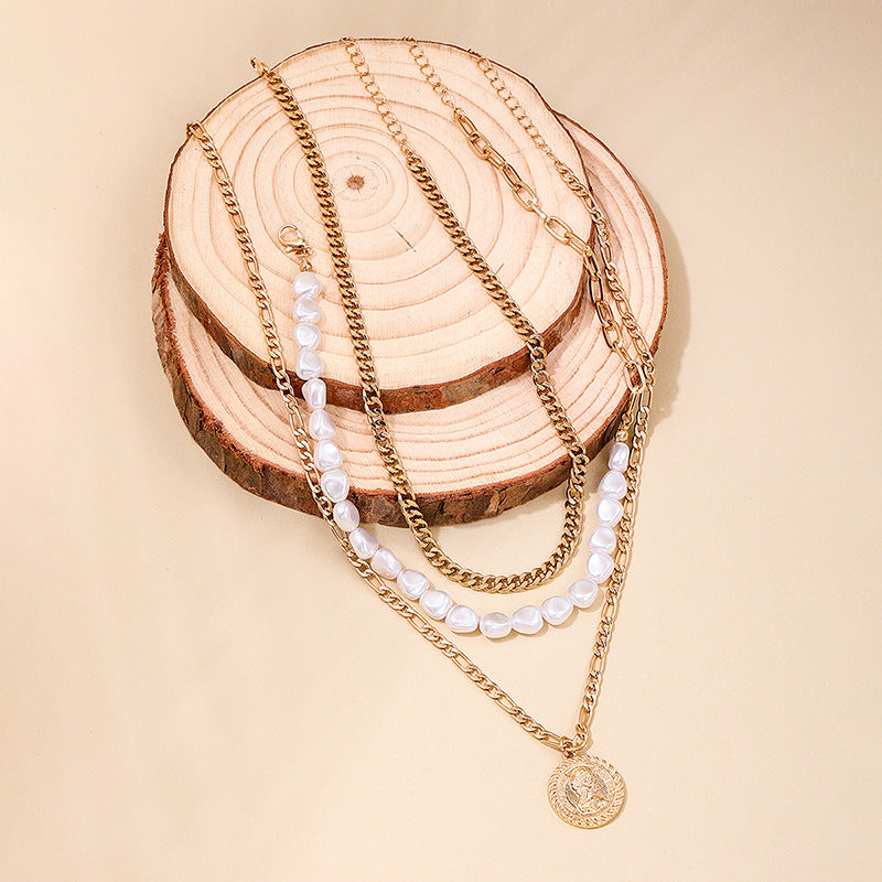 European Beach Beauty Pearl Necklace Set - 3 Piece Vacation Collection