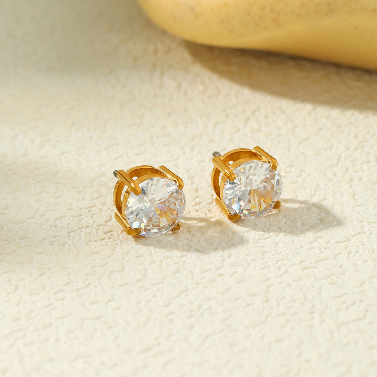 Planderful Vienna Verve Love Shaped Zircon Stainless Steel Stud Earrings For Daily Wear Fashion Lovers