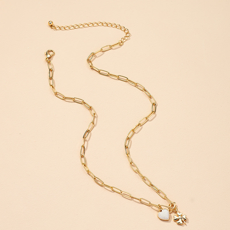 Internet sensation chic heart necklace for ladies, trendy and elegant cross-border style, sophisticated addition to your jewelry collection