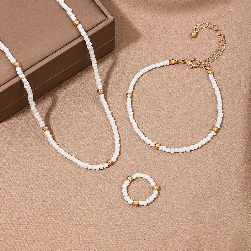 French Elegance Glass Bead Pearl Jewelry Set