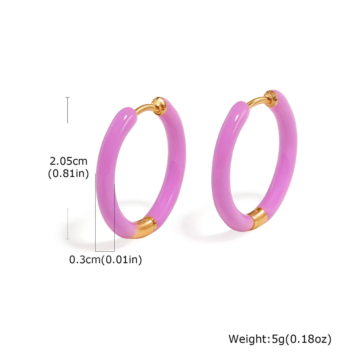 Colorful Enamel Oval Hoop Earrings