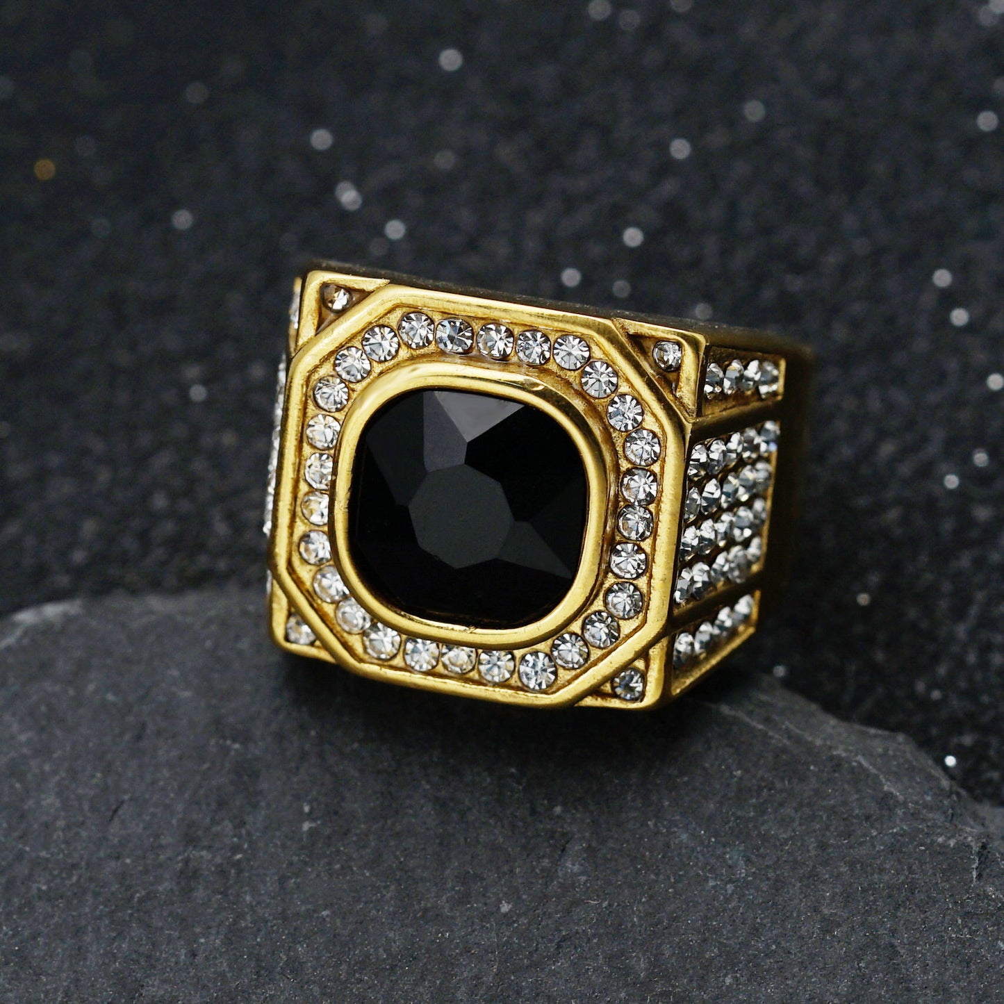 Planderful Everyday Genie Stainless Steel Zircon Ring Personalized for Men Unisex Statement Jewelry