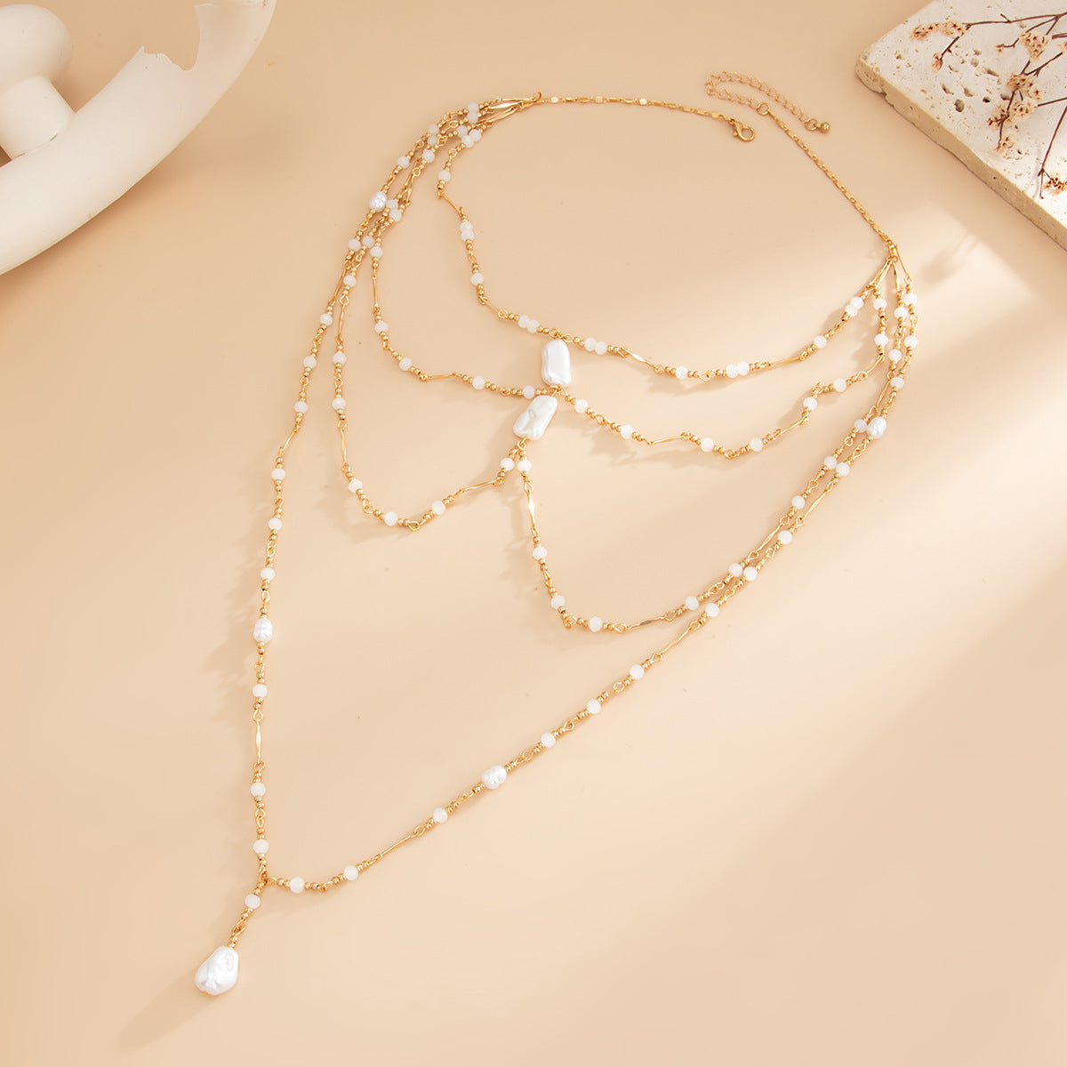 Baroque Pearl Crystal-Style Y-Necklace