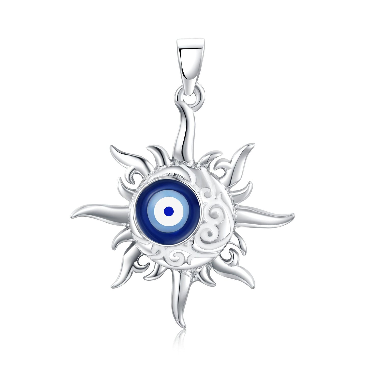 Planderful Creative Sun Devil's Eye Necklace S925 Sterling Silver Drip Oil European and American Popular Fashion Jewelry Collarbone Chain