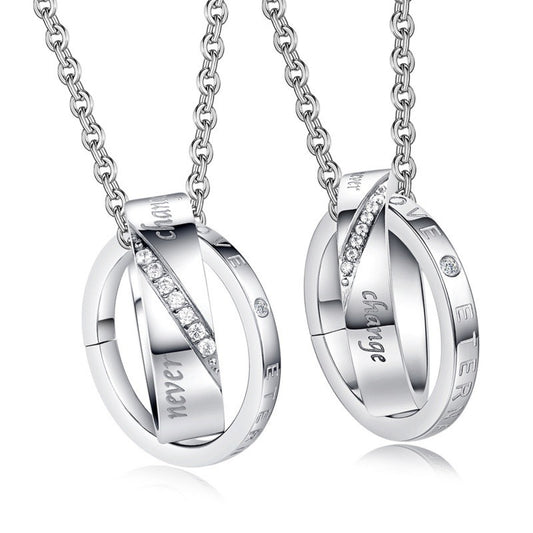 Stainless Steel Couple Necklace By Planderful Everyday Genie Trendy Durable Hip Hop Inspired Pendant For Him And Her
